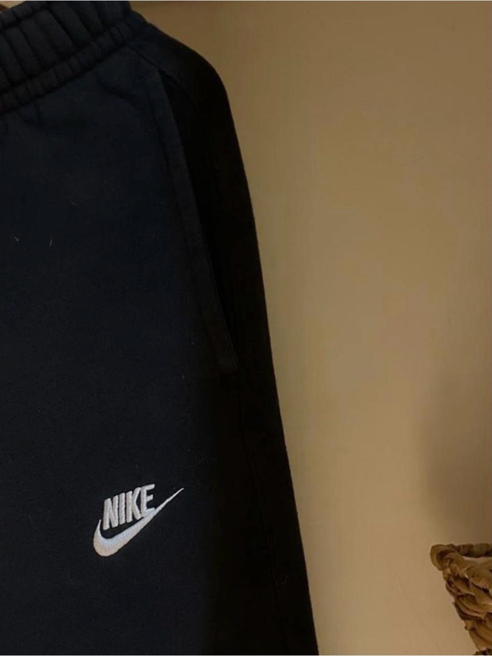 Nike Men’s Black Athletic Sweats with White Swoosh
